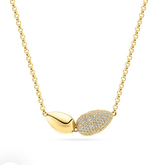 Goccia Due Gold Plated Necklace