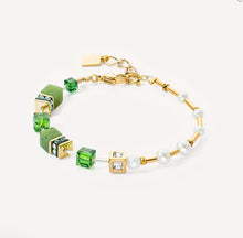 Load image into Gallery viewer, GeoCUBE® Fusion Precious Pearl Mix gold-green Bracelet
