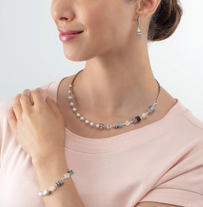 GeoCUBE® Fusion Precious Pearl Mix silver-grey Bracelet