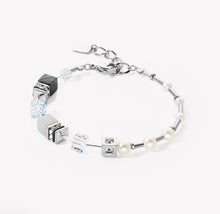 Load image into Gallery viewer, GeoCUBE® Fusion Precious Pearl Mix silver-grey Bracelet

