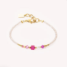 Load image into Gallery viewer, Square Stripes gold-magenta bracelet
