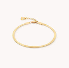 Load image into Gallery viewer, Flat Snake Chain Bracelet Gold
