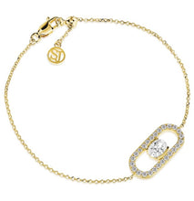 Load image into Gallery viewer, ELLISSE CAREZZA BRACELET - 18K GOLD PLATED, WITH WHITE ZIRCONIA
