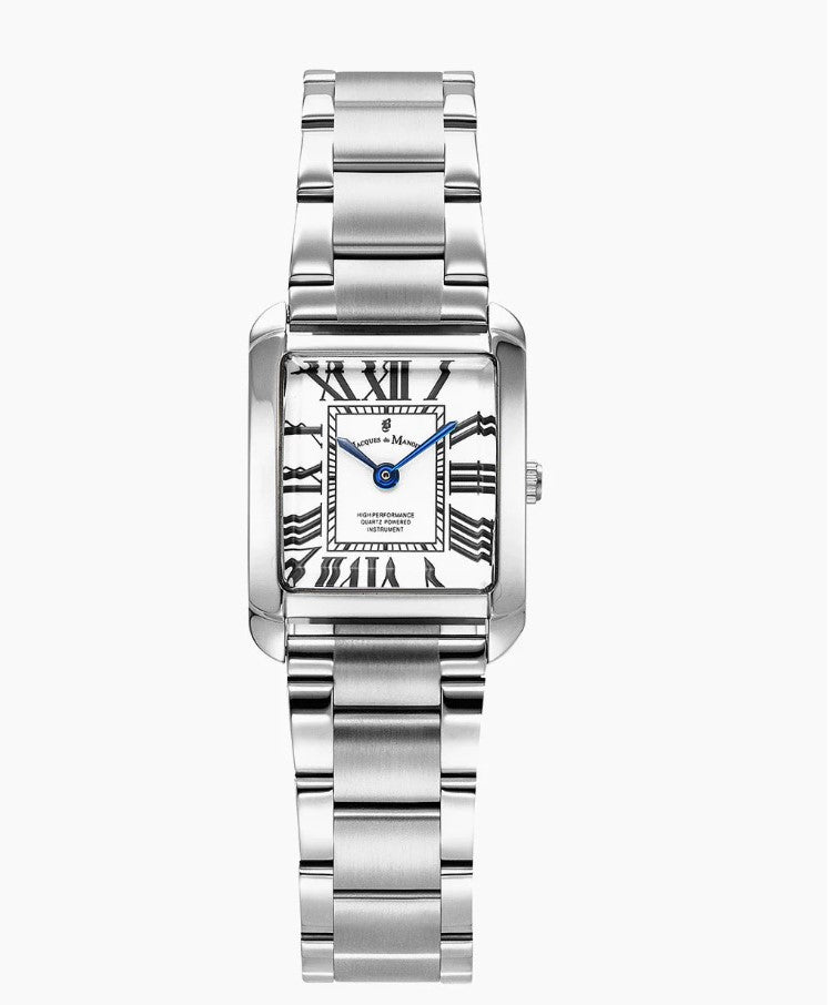 Emily 22x19mm Two-hands Silver-tone White dial stainless Steel Swiss Watch