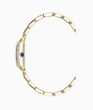 Load image into Gallery viewer, Emily 22x19mm Two-hands Gold-tone White dial with Stones Stainless steel swiss watch
