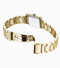 Load image into Gallery viewer, Emily 22x19mm Two-hands Gold-tone White dial with Stones Stainless steel swiss watch
