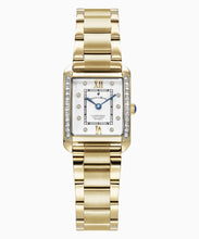 Load image into Gallery viewer, Emily 22x19mm Two-hands Gold-tone White dial with Stones Stainless steel swiss watch
