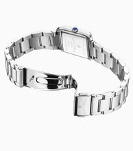 Load image into Gallery viewer, Emily 22x19mm Two-hands Silver-tone White dial with Stones Stainless steel swiss watch
