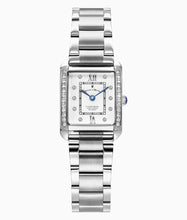 Load image into Gallery viewer, Emily 22x19mm Two-hands Silver-tone White dial with Stones Stainless steel swiss watch
