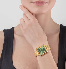 Load image into Gallery viewer, Watch Iconic Square Glamorous Green Stainless Steel Gold
