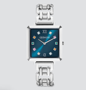 Watch Iconic Cube Statement Noble Petrol silver