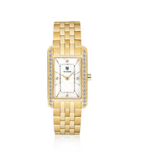 Load image into Gallery viewer, MARTINA - GOLD PLATED STAINLESS STEEL WITH MOTHER OF PEARL DIAL AND WHITE ZIRCONIA
