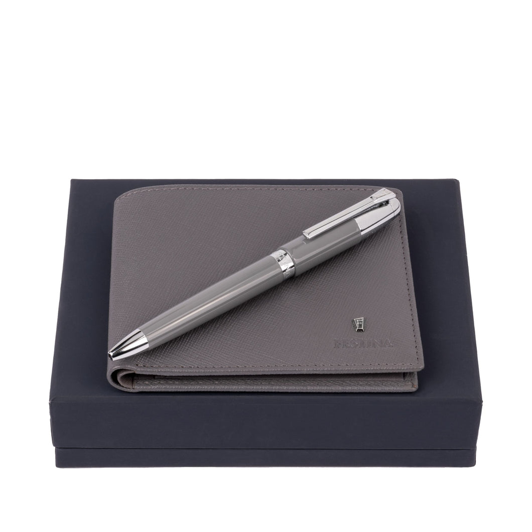 Festina Grey Ball Point Pen and Wallet Set