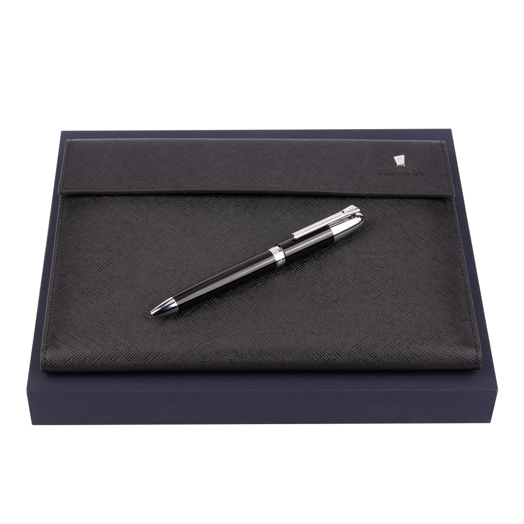 Festina Black Ball Point Pen and A5 Folder Set