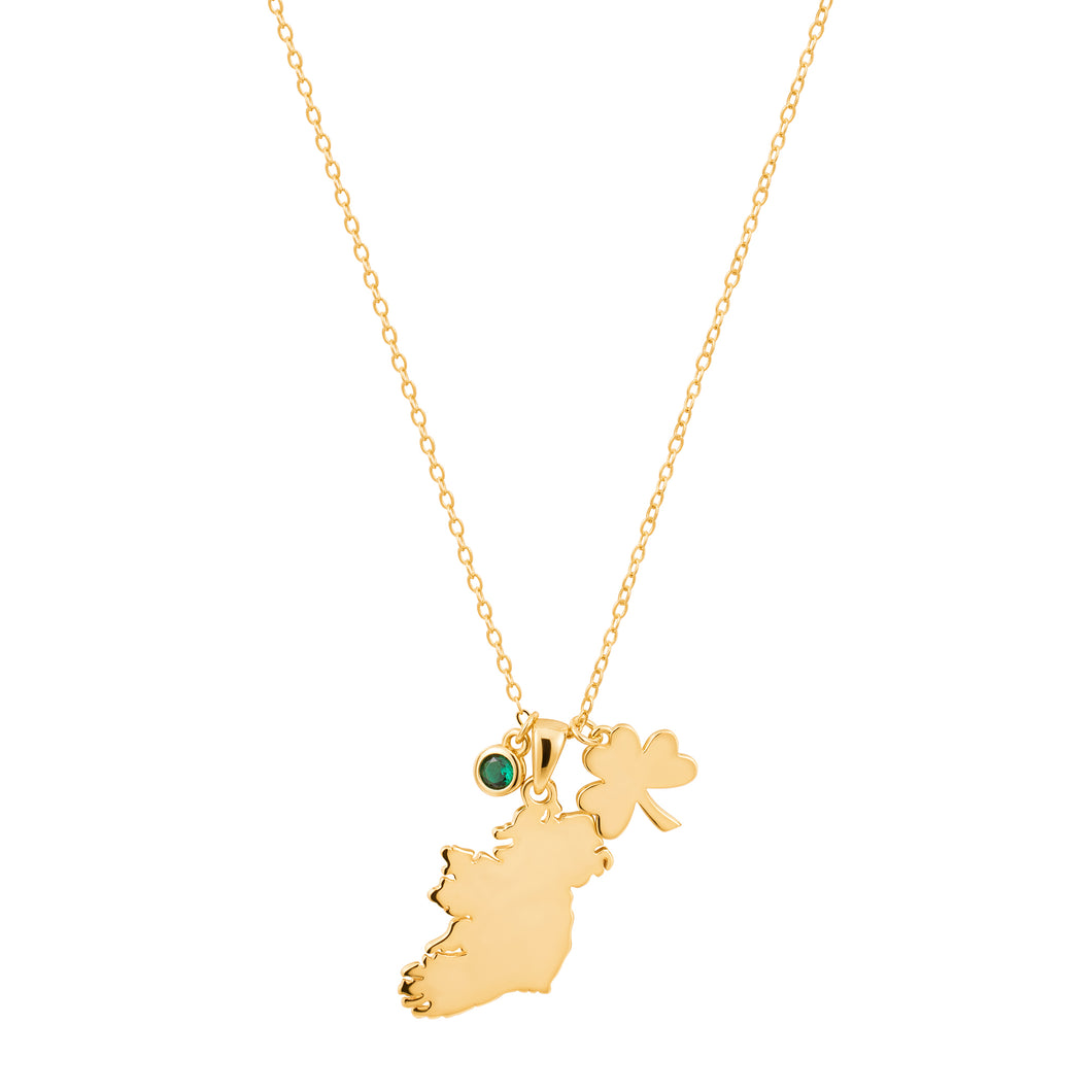 18ct Gold Plated on Sterling Silver Map of Ireland
