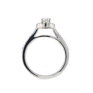 18ct White Gold Oval Diamond Claw Set Ring