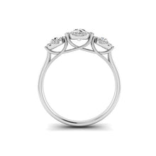 Load image into Gallery viewer, 9ct White Gold ring set with 3 Diamonds in an illusion setting
