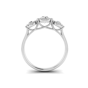 9ct White Gold ring set with 3 Diamonds in an illusion setting