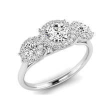 Load image into Gallery viewer, 9ct White Gold ring set with 3 Diamonds in an illusion setting
