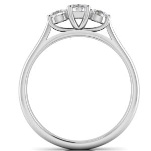 9ct White Gold 3 Stone Diamond Trilogy Ring