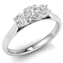 Load image into Gallery viewer, 9ct White Gold 3 Stone Diamond Trilogy Ring
