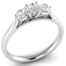Load image into Gallery viewer, 18ct White Gold 3 Diamond Trilogy Claw set Ring
