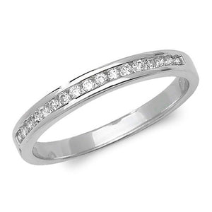 9CT White Gold Diamond Channel Set Ring