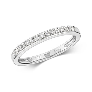 9ct White Gold Diamond Claw set Eternity Ring