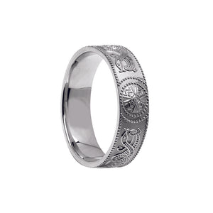 Court Shaped Celtic Warrior Shield Wedding Ring – Medium