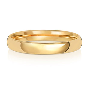 9CT Yellow Gold Slight Court Wedding Ring.