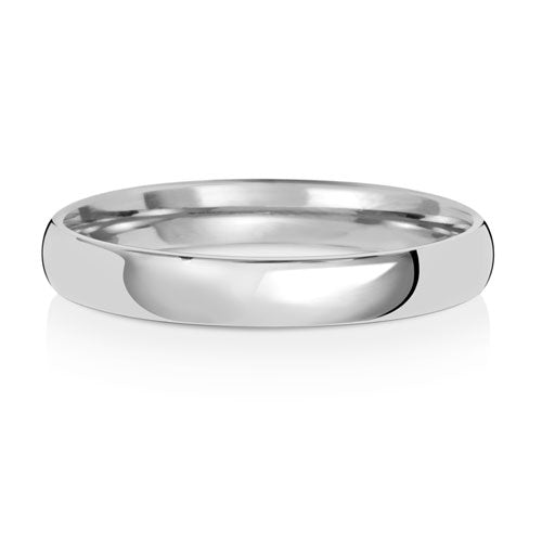 9CT White Gold Slight Court Wedding Ring.