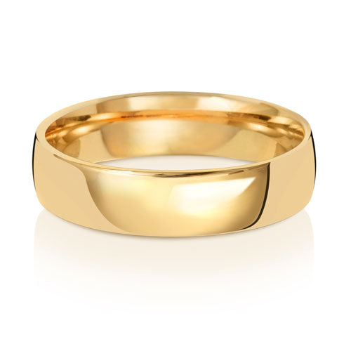 9CT Yellow Gold Slight Court Wedding Ring.