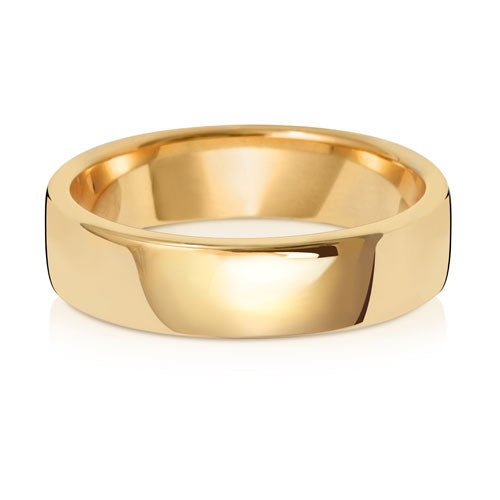 9CT Yellow Gold Soft Court Wedding Ring.