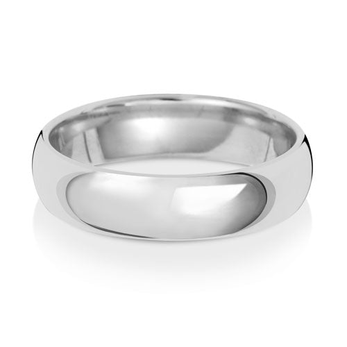 9CT White Gold Traditional Court Wedding Ring.