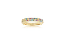 Load image into Gallery viewer, Sif Jakobs Ring Corte Uno 18K Gold Plated With Multicoloured Cubic Zirconia
