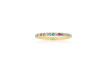 Load image into Gallery viewer, Sif Jakobs Ring Corte Uno 18K Gold Plated With Multicoloured Cubic Zirconia
