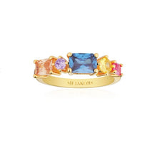 Load image into Gallery viewer, RING IVREA - 18K GOLD PLATED, WITH MULTICOLOURED ZIRCONIA
