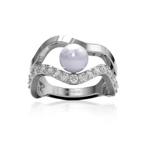 Load image into Gallery viewer, RING PONZA - WITH FRESHWATER PEARL AND WHITE ZIRKONIA
