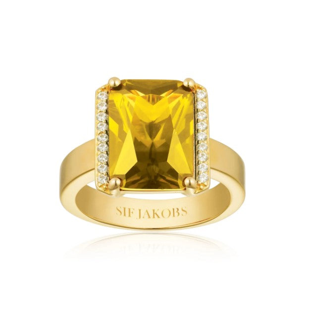 RING ROCCANOVA X-GRANDE - 18K GOLD PLATED, WITH YELLOW AND WHITE ZIRCONIA