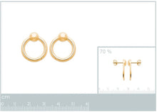 Load image into Gallery viewer, 18K Yellow Gold Plated Open Circle Stud Earrings
