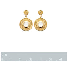 Load image into Gallery viewer, 18K Yellow Gold Plated Round Moonstone Set Earrings
