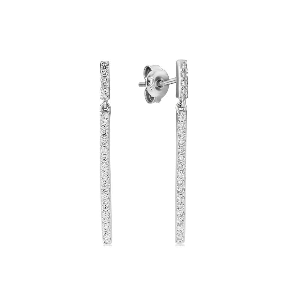 Waterford Crystal Sterling Silver White Cubic Zirconia Set Drop Earrings