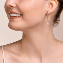 Load image into Gallery viewer, Earrings Asymmetry freshwater pearls &amp; stainless steel white-silver
