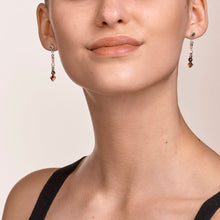 Load image into Gallery viewer, Earrings Amulet small Swarovski® Crystals &amp; striped onyx grey-crystal
