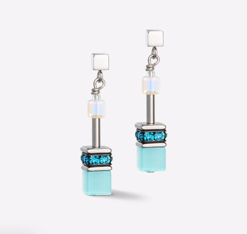 GeoCUBE® Iconic Joyful Colours earrings turquoise