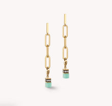 Load image into Gallery viewer, Happy Iconic Cube charm earrings gold pastel
