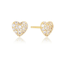 Load image into Gallery viewer, EARRINGS CARO - 18K GOLD PLATED, WITH WHITE ZIRCONIA
