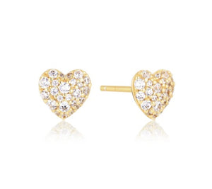 EARRINGS CARO - 18K GOLD PLATED, WITH WHITE ZIRCONIA