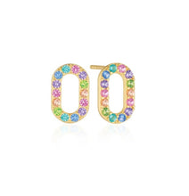 Load image into Gallery viewer, EARRINGS CAPIZZI - 18K GOLD PLATED, WITH MULTICOLOURED ZIRCONIA

