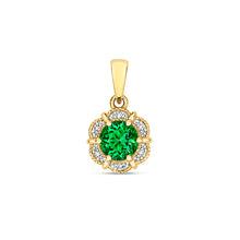 Load image into Gallery viewer, 9CT Yellow Gold Diamond &amp; Round Passion Rainforest Topaz Pendant
